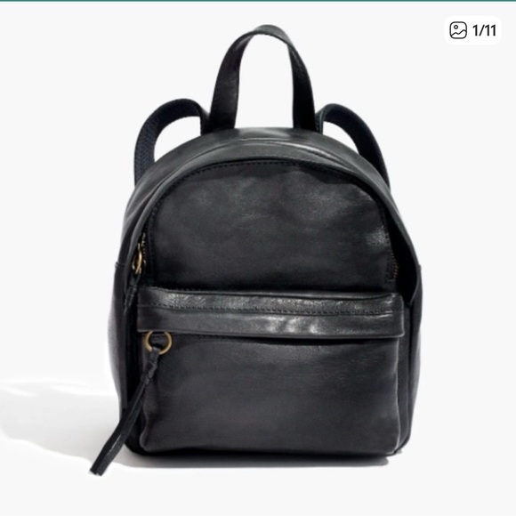 Madewell Handbags - Madewell Mini Lorimer Black Leather Backpack